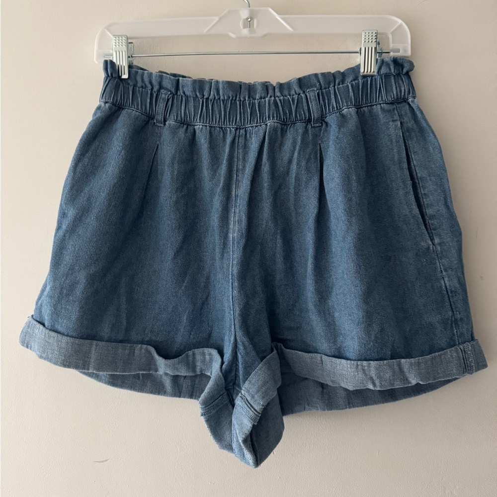 American‎ Eagle Stretchy Pull On Denim Look Summer Vacation Shorts With Pockets